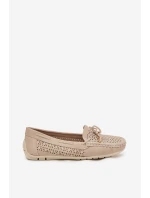 Dámské mokasíny s perforovaným vzorem a šněrováním Mirisa – béžové Dámské mokasíny s perforovaným vzorem a šněrováním Mirisa – béžové