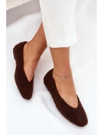 Dámské baleríny s kožíškem typu beránek Zimira – čokoládové