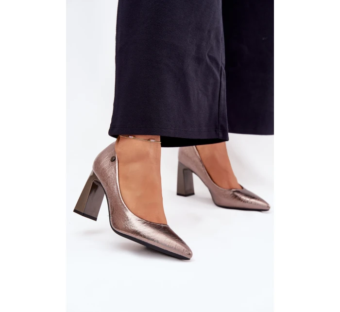 Dámské lodičky na podpatku Vinceza – grafitové Dámské lodičky na podpatku Vinceza – grafitové