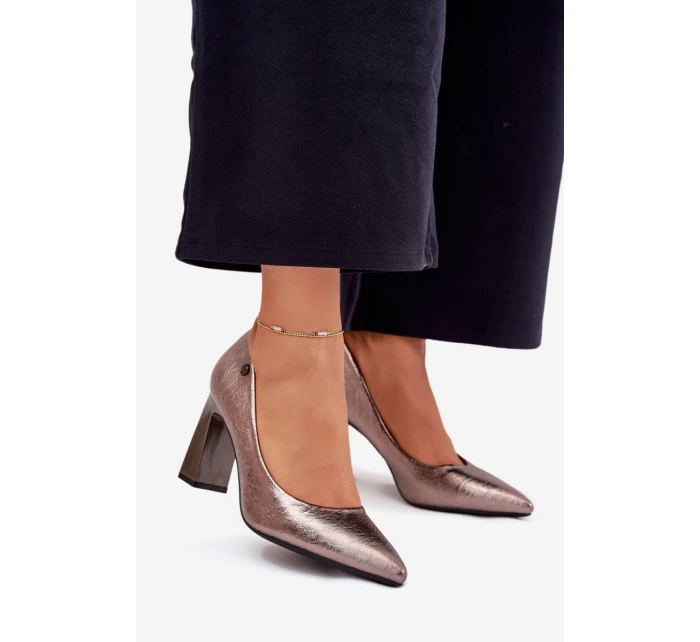 Dámské lodičky na podpatku Vinceza – grafitové Dámské lodičky na podpatku Vinceza – grafitové