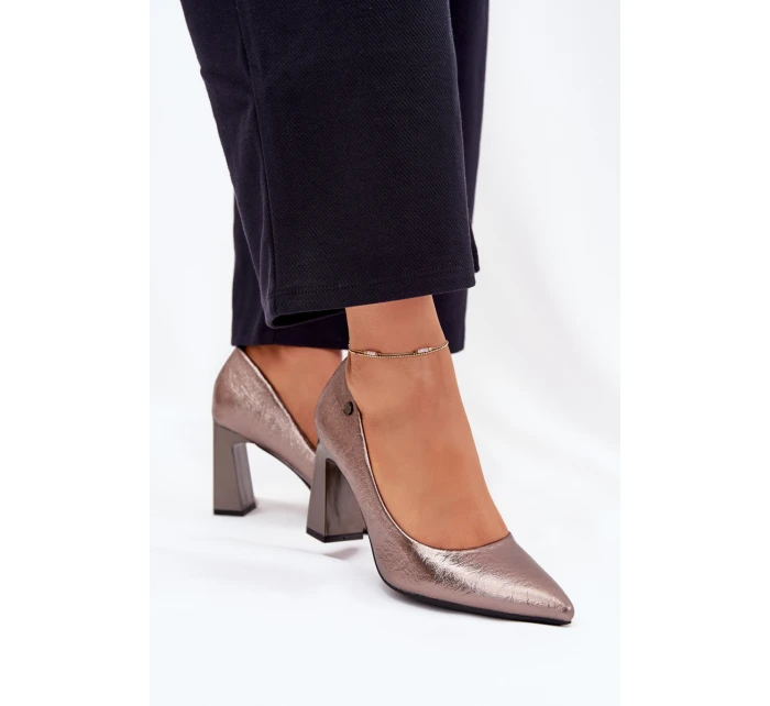 Dámské lodičky na podpatku Vinceza – grafitové Dámské lodičky na podpatku Vinceza – grafitové