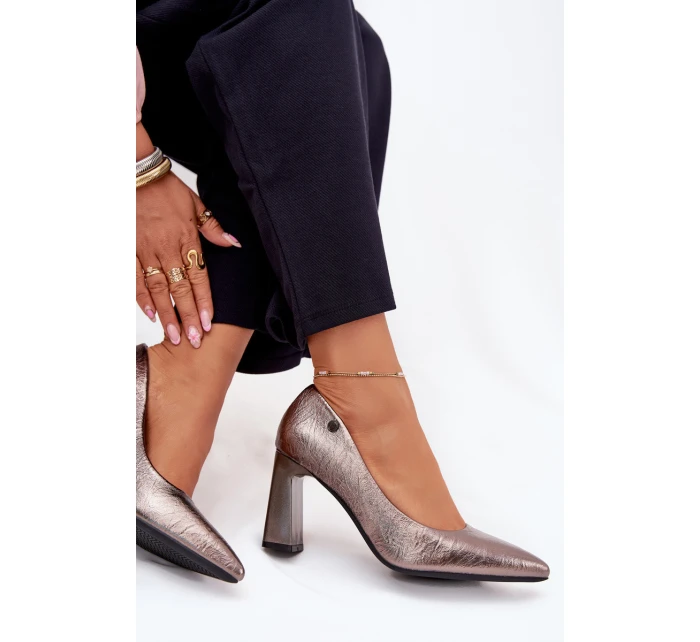 Dámské lodičky na podpatku Vinceza – grafitové Dámské lodičky na podpatku Vinceza – grafitové