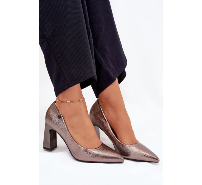 Dámské lodičky na podpatku Vinceza – grafitové Dámské lodičky na podpatku Vinceza – grafitové