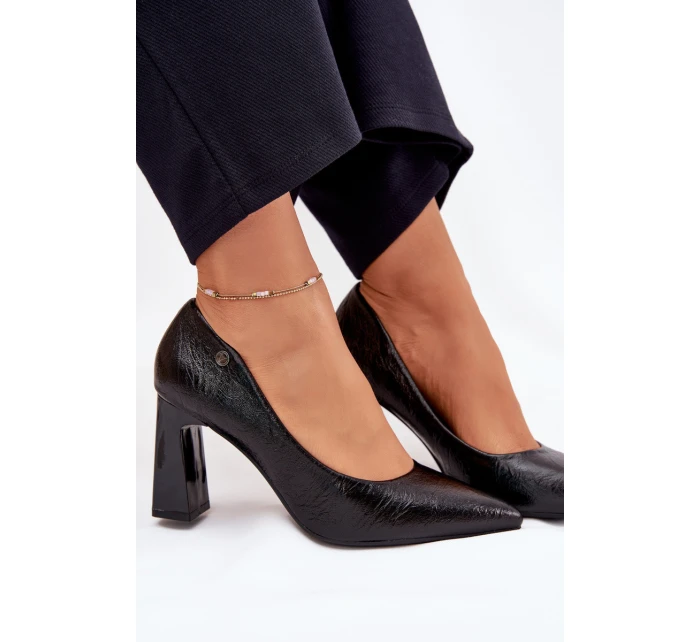 Dámské lodičky na širokém podpatku Vinceza – černé Dámské lodičky na širokém podpatku Vinceza – černé