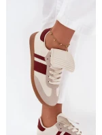 Dámské nízké sneakers s vyhrnutým jazykem Ardira – bordó