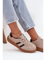 Dámské semišové sneakers na platformě Elivienne – béžové