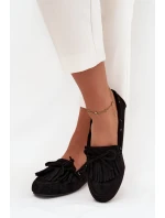 Dámské mokasíny s třásněmi a mašlí Olivianne – černé Dámské mokasíny s třásněmi a mašlí Olivianne – černé