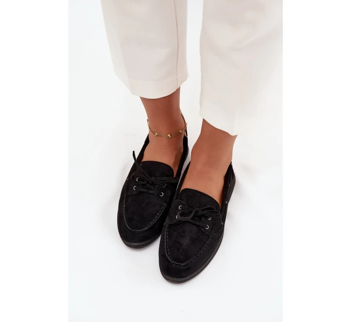 Dámské mokasíny s tkaničkami Zalina – černé Dámské mokasíny s tkaničkami Zalina – černé