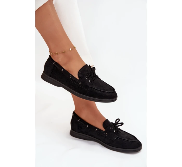 Dámské mokasíny s tkaničkami Zalina – černé Dámské mokasíny s tkaničkami Zalina – černé