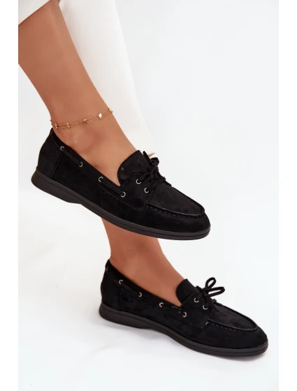 Dámské mokasíny s tkaničkami Zalina – černé Dámské mokasíny s tkaničkami Zalina – černé