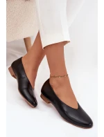 Dámské eko kožené baleríny na plochém podpatku Olyssia – černé Dámské eko kožené baleríny na plochém podpatku Olyssia – černé