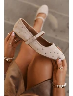 Dámské zdobené baleríny s páskem Olivisse – růžové