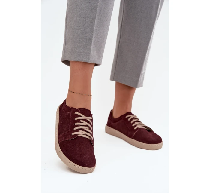 Semišové trampky typu barefoot z přírodního semiše Zazoo – bordó Semišové trampky typu barefoot z přírodního semiše Zazoo – bordó