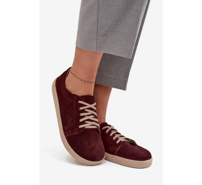 Semišové trampky typu barefoot z přírodního semiše Zazoo – bordó Semišové trampky typu barefoot z přírodního semiše Zazoo – bordó