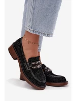 Semišové dámské mokasíny s ozdobou D&A – černé Semišové dámské mokasíny s ozdobou D&A – černé