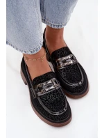 Semišové dámské mokasíny s ozdobou D&A – černé Semišové dámské mokasíny s ozdobou D&A – černé