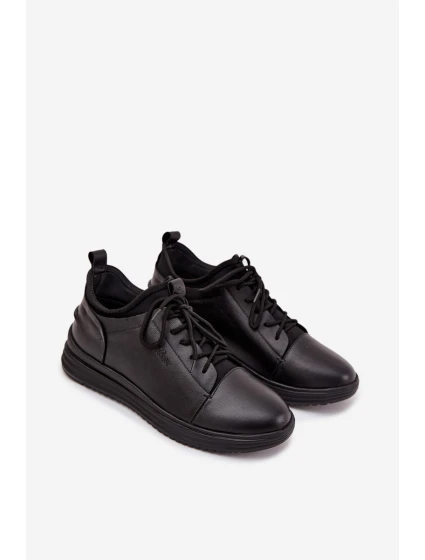 Pánské kožené polobotky Lee Cooper – černé