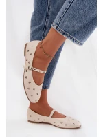 Dámské baleríny se stříbrnými prvky Marivon – béžové