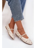 Dámské baleríny se stříbrnými prvky Marivon – béžové