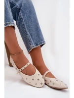 Dámské baleríny se stříbrnými prvky Marivon – béžové