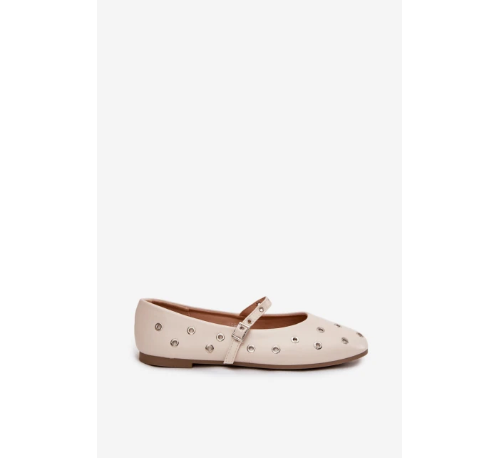 Dámské baleríny se stříbrnými prvky Marivon – béžové Dámské baleríny se stříbrnými prvky Marivon – béžové