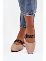 Dámské baleríny s pásky Deliora – béžové Dámské baleríny s pásky Deliora – béžové