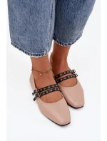 Dámské baleríny s pásky Deliora – béžové Dámské baleríny s pásky Deliora – béžové