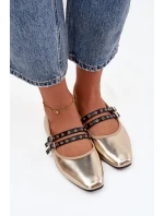 Dámské baleríny s pásky Deliora – zlaté
