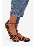 Dámské baleríny s páskem a přezkou Janelor – panterkové