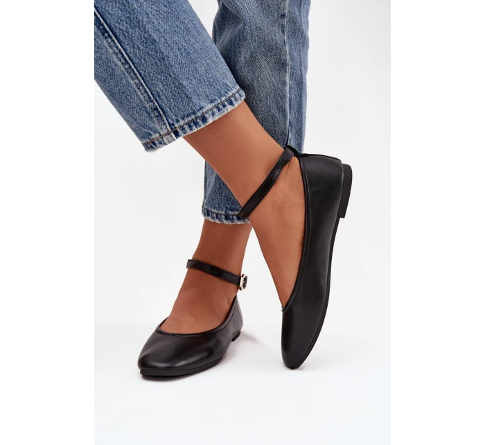 Dámské baleríny s páskem a přezkou Janelor – panterkové Dámské baleríny s páskem a přezkou Janelor – panterkové