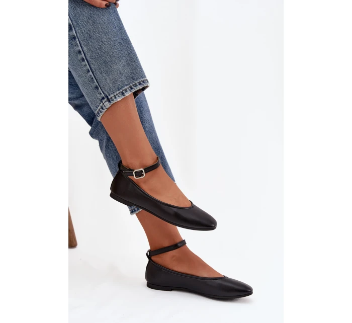 Dámské baleríny s páskem a přezkou Janelor – panterkové Dámské baleríny s páskem a přezkou Janelor – panterkové