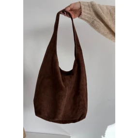 Skórzana Zamszowa Torebka Czekoladowa Rilith Skórzana Zamszowa Torebka Czekoladowa Rilith