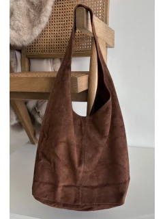 Skórzana Zamszowa Torebka Czekoladowa Rilith