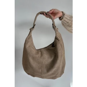 Kabelka z přírodního semiše – světle béžová model 21820179 - Kesi