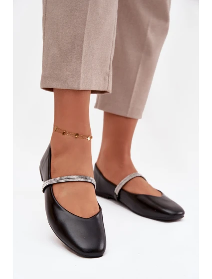 Dámské baleríny s pásky – černé model 21834673 - Kesi