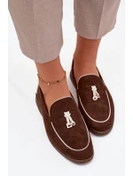 Dámské mokasíny (loafersy) z eko semiše Darwen – čokoládové Dámské mokasíny (loafersy) z eko semiše Darwen – čokoládové