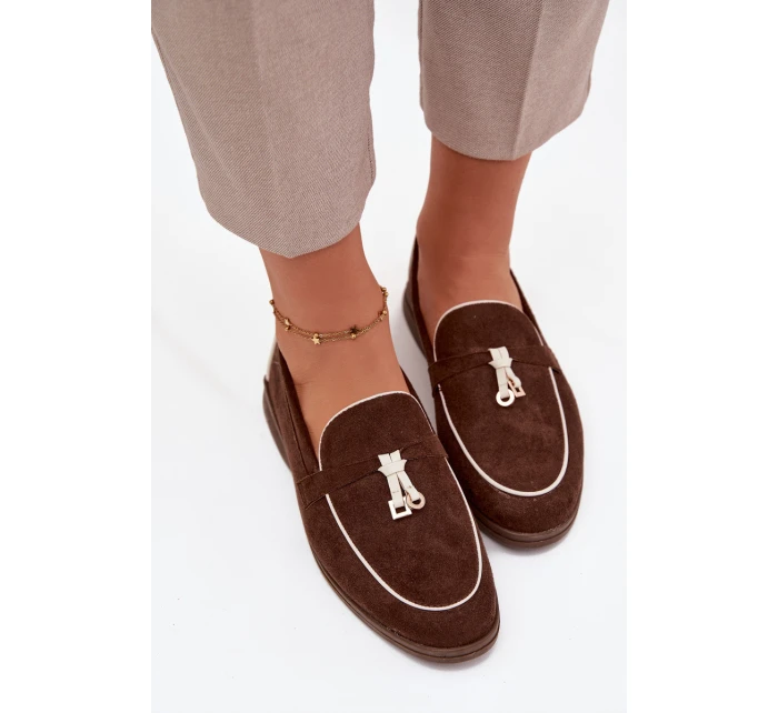 Dámské mokasíny (loafersy) z eko semiše Darwen – čokoládové Dámské mokasíny (loafersy) z eko semiše Darwen – čokoládové