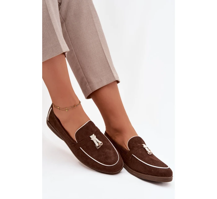 Dámské mokasíny (loafersy) z eko semiše Darwen – čokoládové Dámské mokasíny (loafersy) z eko semiše Darwen – čokoládové