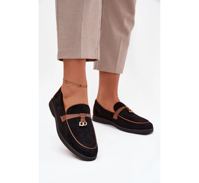 Dámské mokasíny (loafersy) z eko semiše Darwen – černé Dámské mokasíny (loafersy) z eko semiše Darwen – černé