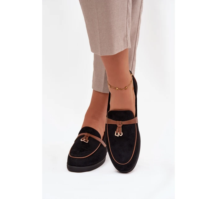 Dámské mokasíny (loafersy) z eko semiše Darwen – černé Dámské mokasíny (loafersy) z eko semiše Darwen – černé