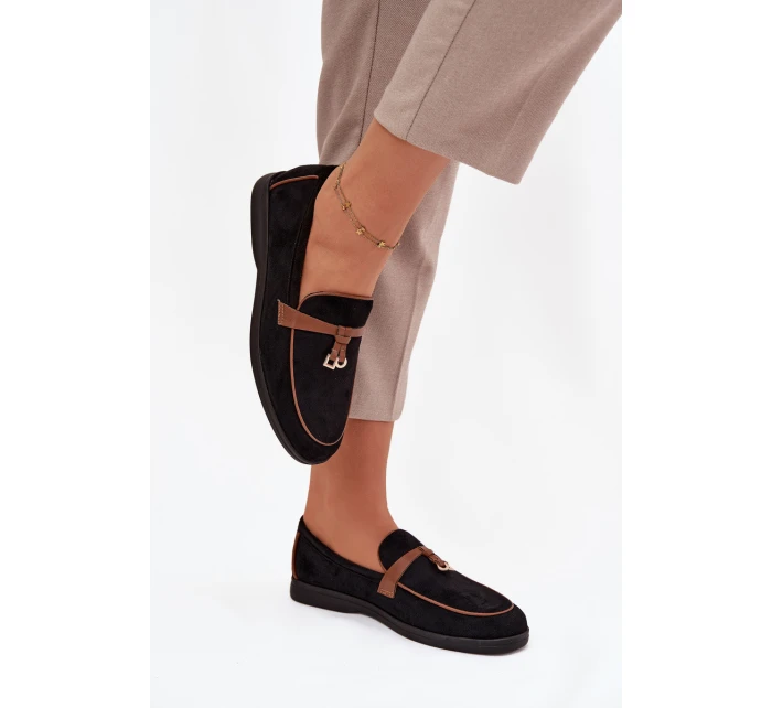 Dámské mokasíny (loafersy) z eko semiše Darwen – černé Dámské mokasíny (loafersy) z eko semiše Darwen – černé