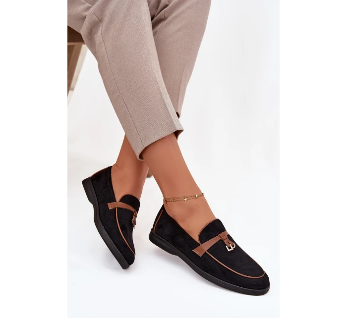 Dámské mokasíny (loafersy) z eko semiše Darwen – černé Dámské mokasíny (loafersy) z eko semiše Darwen – černé