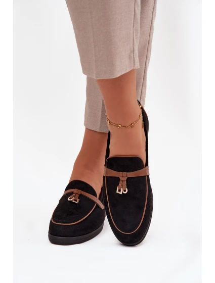 Dámské mokasíny (loafersy) z eko semiše Darwen – černé Dámské mokasíny (loafersy) z eko semiše Darwen – černé