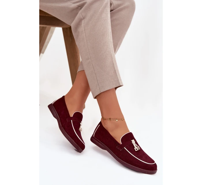 Dámské mokasíny (loafersy) z eko semiše Darwen – bordó Dámské mokasíny (loafersy) z eko semiše Darwen – bordó