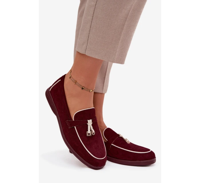 Dámské mokasíny (loafersy) z eko semiše Darwen – bordó Dámské mokasíny (loafersy) z eko semiše Darwen – bordó