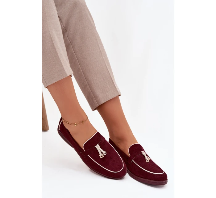 Dámské mokasíny (loafersy) z eko semiše Darwen – bordó Dámské mokasíny (loafersy) z eko semiše Darwen – bordó