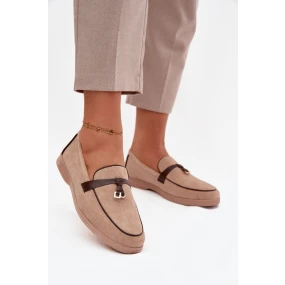 Dámské mokasíny z eko semiše – béžové model 21834716 - Kesi