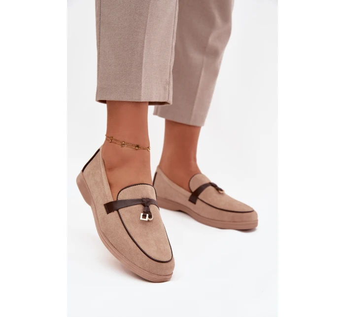 Dámské mokasíny (loafersy) z eko semiše Darwen – béžové Dámské mokasíny (loafersy) z eko semiše Darwen – béžové