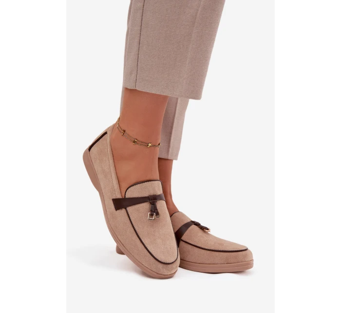 Dámské mokasíny (loafersy) z eko semiše Darwen – béžové Dámské mokasíny (loafersy) z eko semiše Darwen – béžové