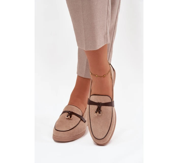 Dámské mokasíny (loafersy) z eko semiše Darwen – béžové Dámské mokasíny (loafersy) z eko semiše Darwen – béžové